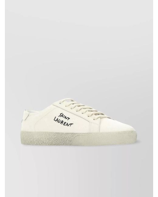 Saint Laurent White Sl06 Signature Low Top Sneakers for men