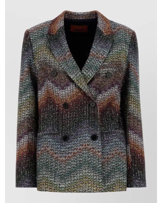 Missoni Black Embroidered Lame Blazer