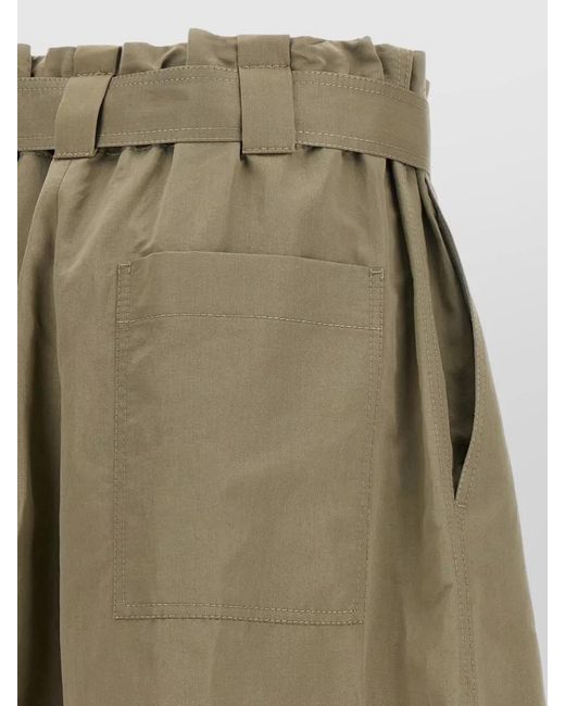 Brunello Cucinelli Green Pleated Bermuda Shorts Belted Waist Pockets