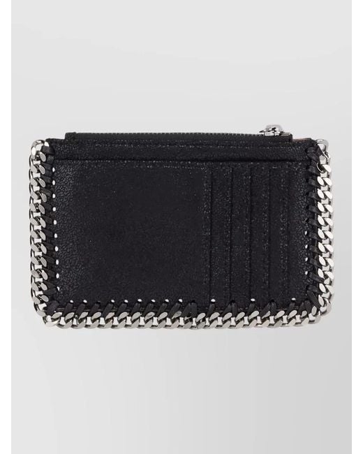 Stella McCartney Black Falabella Chain Detail Keyring Cardholder