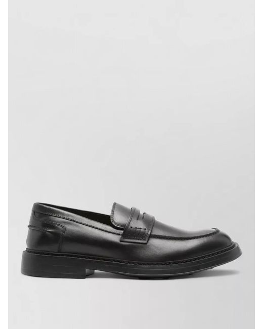 Doucal's Gray Leather Loafers for men