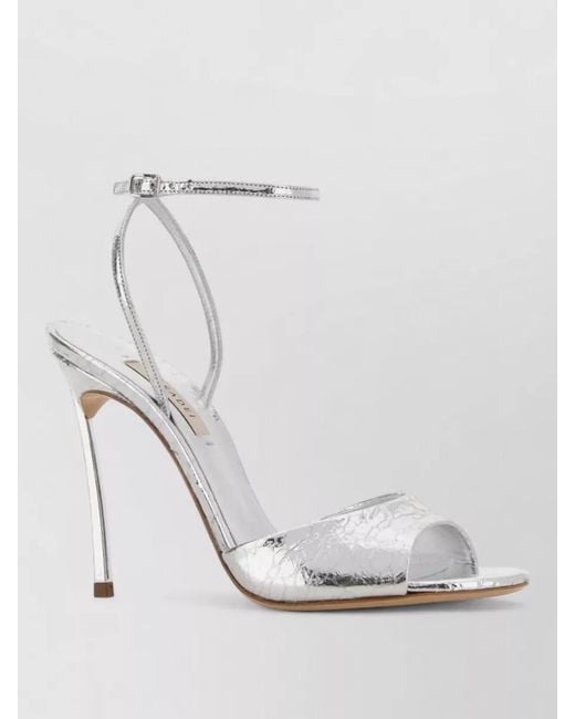 Casadei White Leather Sandals