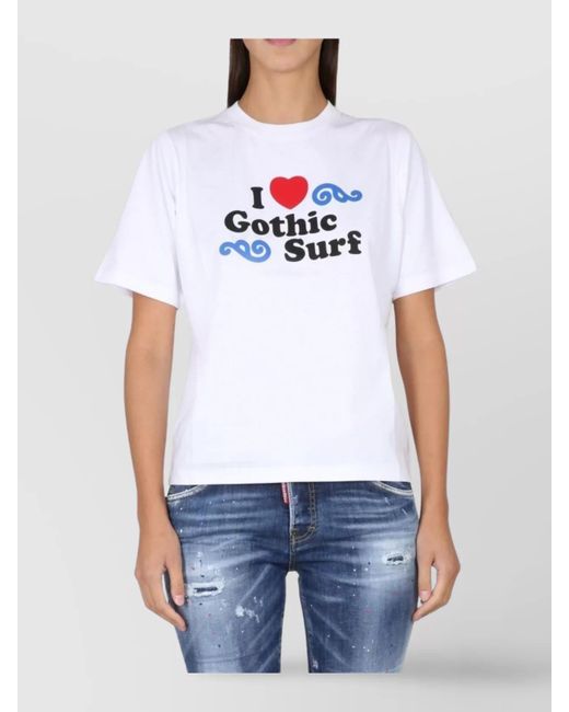 DSquared² Blue Logo Print T-Shirt