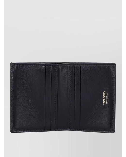 Tom Ford Black Crocodile Embossed Leather Wallet for men
