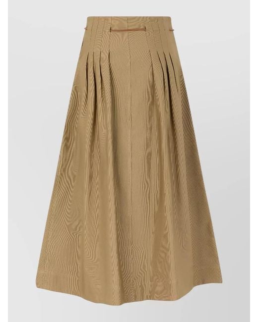 Max Mara Natural Pleated Long Skirt Adjustable Waistline