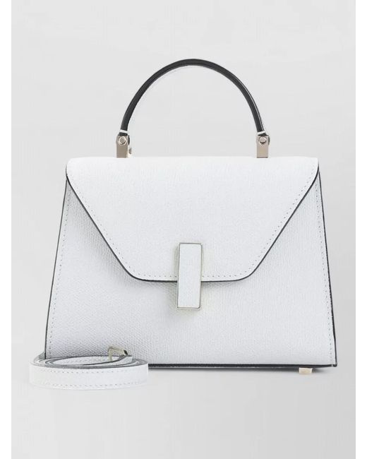 Valextra White Iside Micro Crossbody Bag Leather