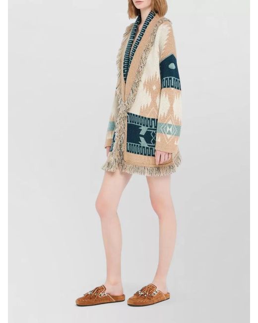 Alanui Blue Icon Jacquard Cardigan