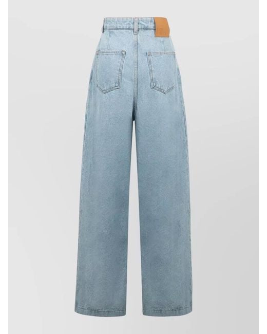 GIUSEPPE DI MORABITO Blue High Waist Wide Leg Denim Jeans