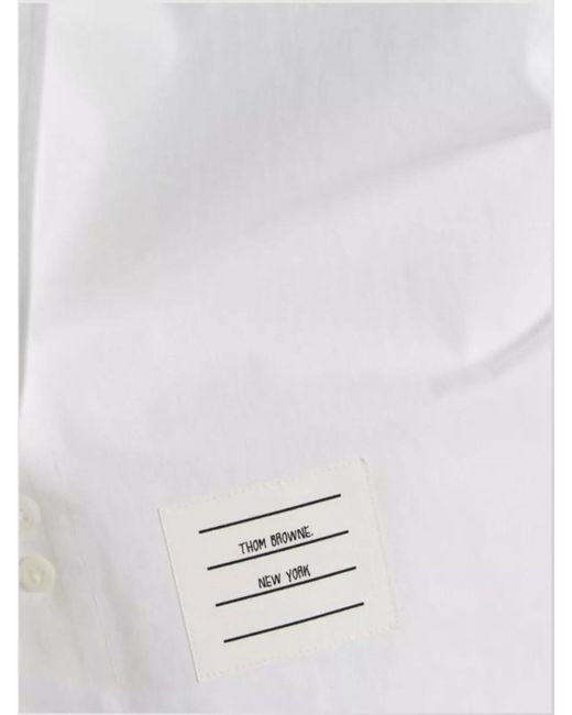 Thom Browne White Cotton Poplin Shirt Mini Dress