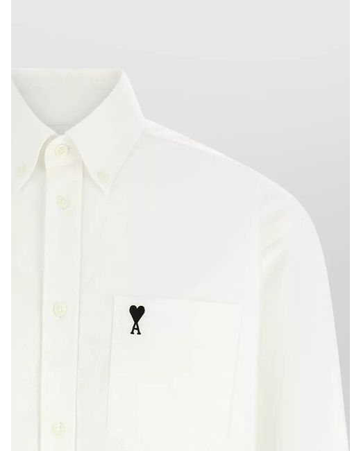 AMI White Cotton Oxford Shirt for men