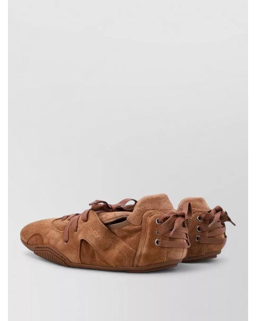 Acne Brown Leather Low-Top Sneakers for men