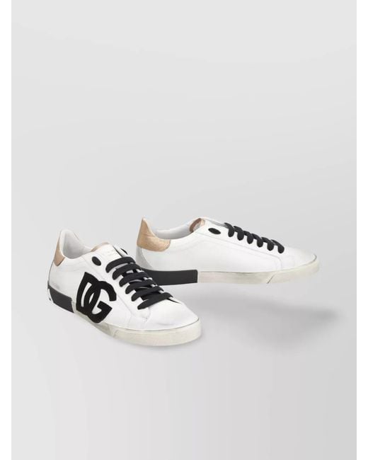Dolce & Gabbana Metallic Leather Sneakers for men