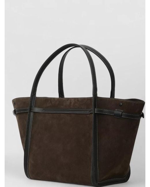 Tod's Black Medium T Signature Leather Shopping Bag