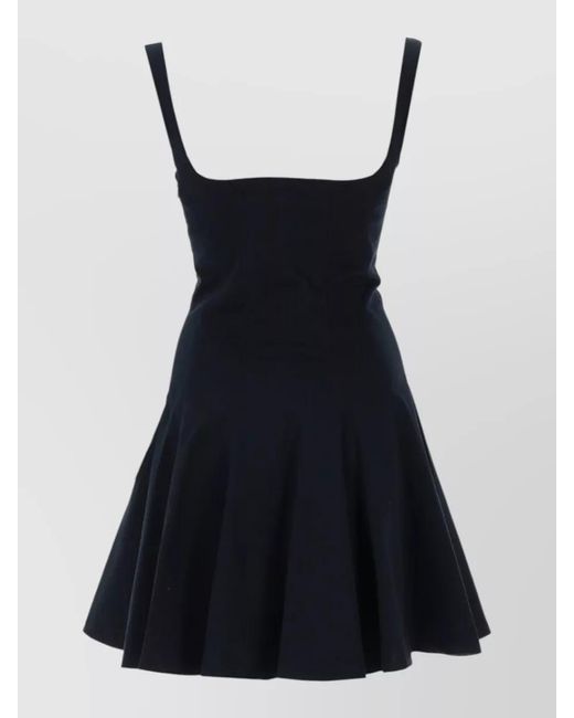 Versace Jeans Couture Blue Dress Buckle Straps Flared Skirt Pleated