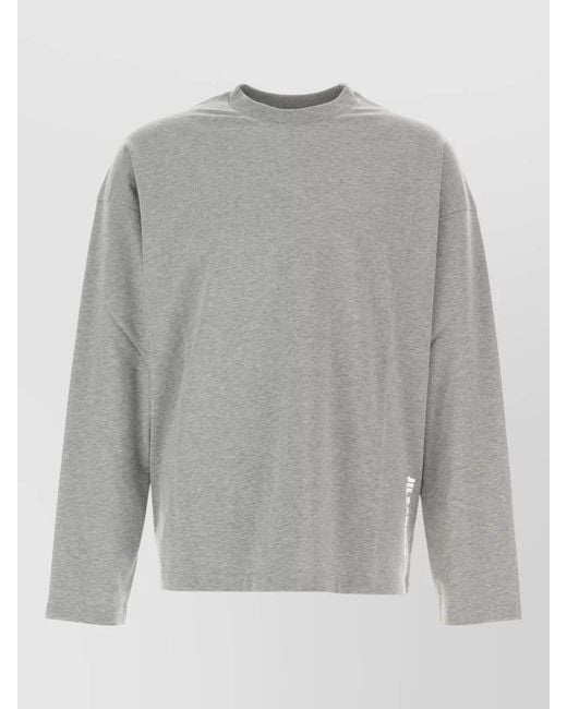 Jil Sander Gray Cotton Crew Neck Long Sleeve T Shirt for men