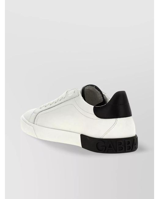 Dolce & Gabbana Metallic Leather Printed Low-Top Sneakers