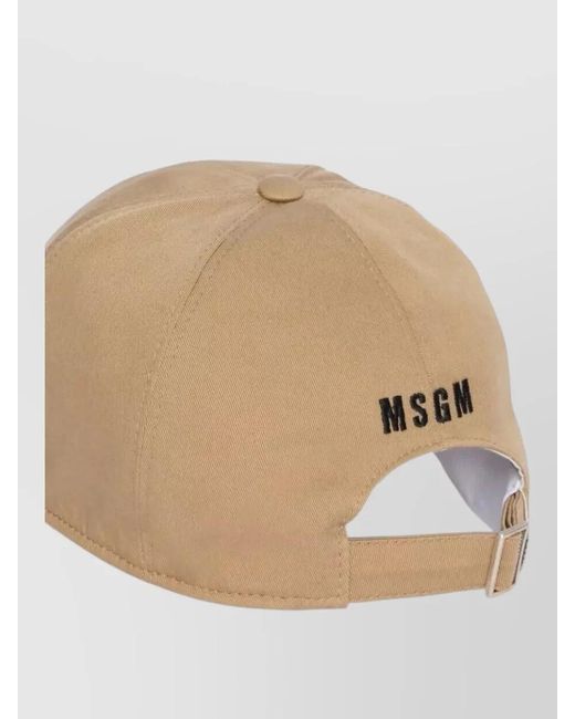 MSGM Natural Baseball Cap Logo Embroidery Curved Brim for men