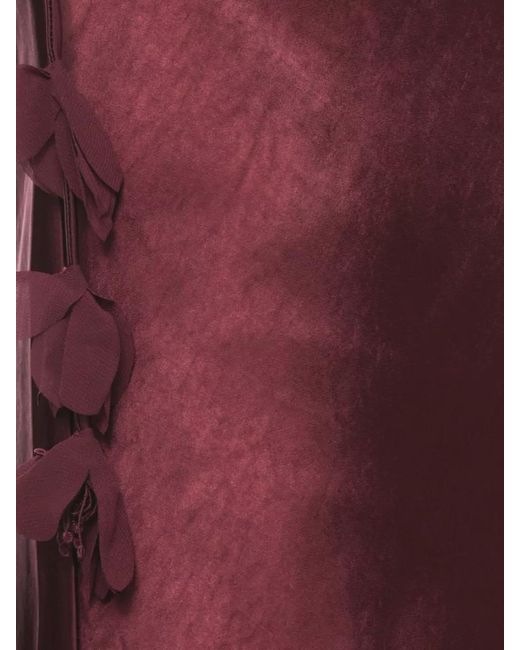 Self-Portrait Satin Dress Maxi Length Flared Hem