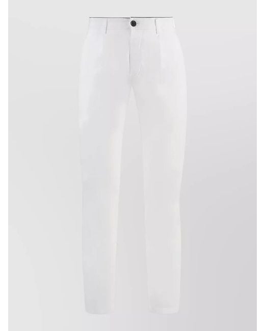Department 5 White Prince Chino Trousers Belt Loops Pockets for men