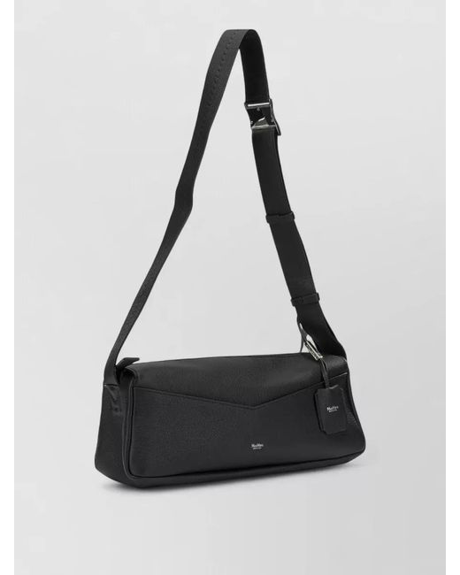 Max Mara Black Medium Leather Cross Body Bag Adjustable Strap