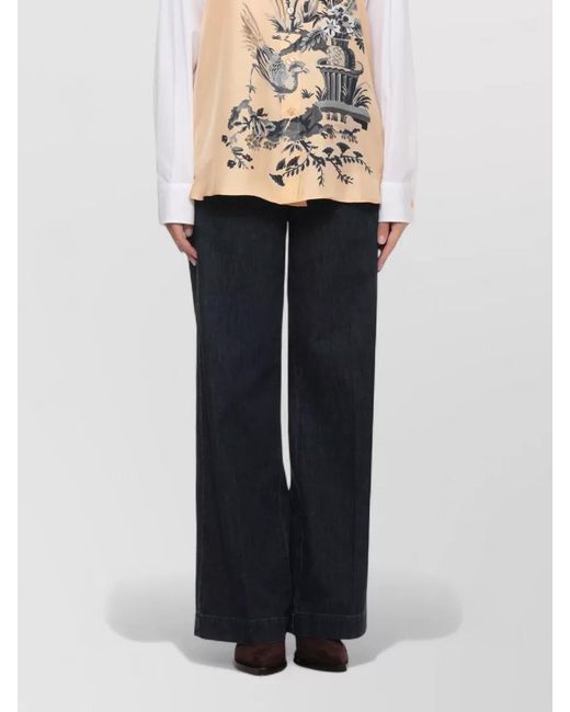 Etro Multicolor Contrast Floral Panel Cotton Silk Shirt