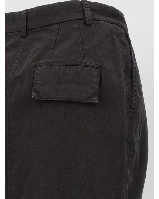 ARMARIUM Black Shiv Skirt Back Slit Belt Loops Cargo