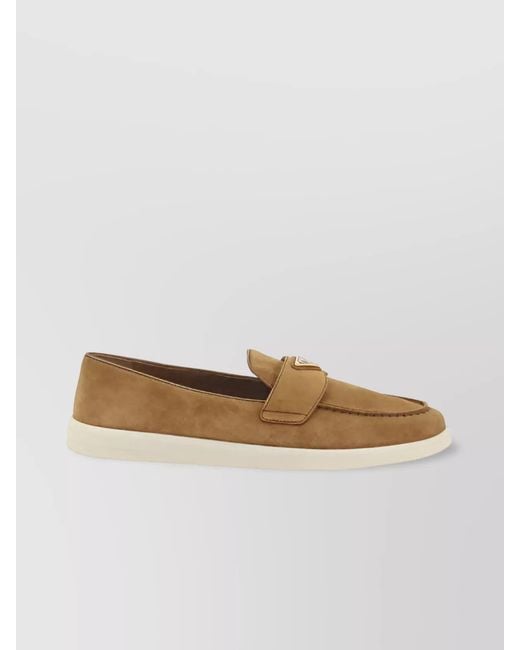 Prada Natural Leather Loafers