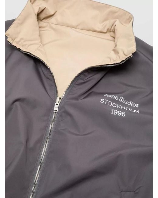 Acne Natural Short Jacket Elastic Cuffs Hem High Collar for men