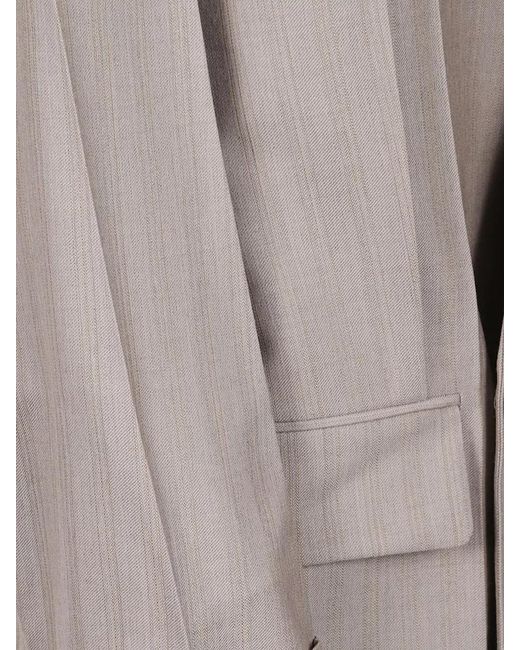 Victoria Beckham Gray Collarless Suit Jacket