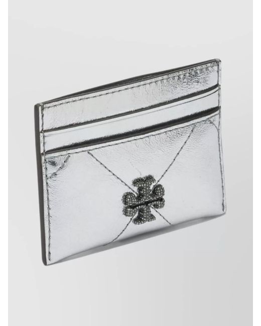 Tory Burch Gray Leather Card Holder