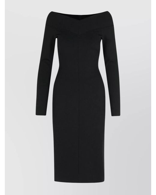 Stella McCartney Black Off Shoulder Midi Dress
