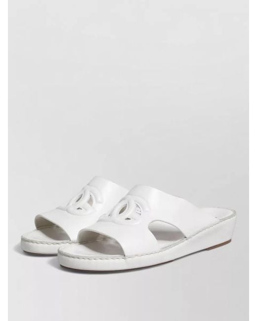 Dolce & Gabbana White Leather Slides for men