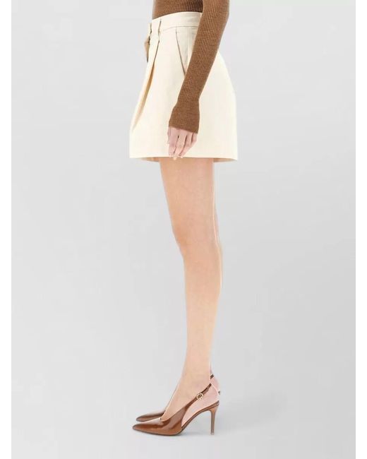 Thelatest White High Waist Pleated Shorts Bea Belt Loops