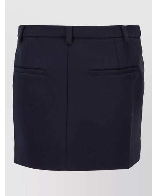 Miu Miu Blue Stretch Jersey Mini Skirt