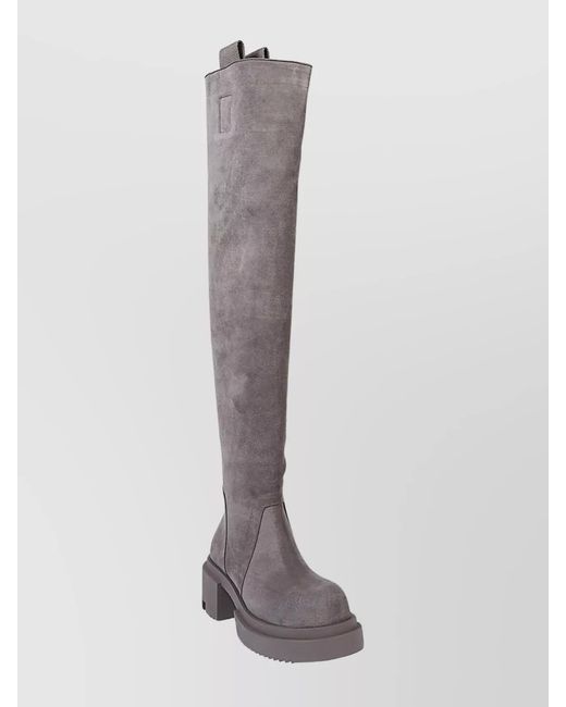 Rick Owens Multicolor Suede Leather Knee-High Boots