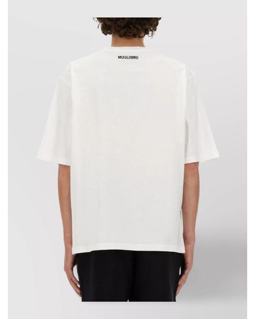 Moschino White Logo Print T-Shirt for men