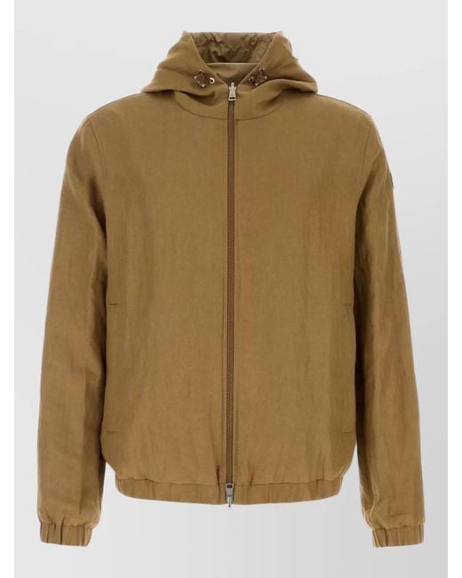 Moncler Green Linen Duguay Reversible Hooded Jacket for men