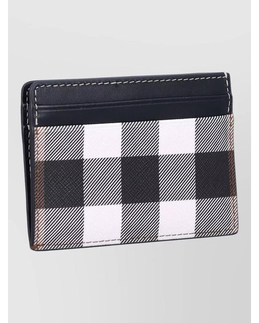 Burberry Metallic Rectangular Checkered Pattern Keyring And Keychain for men