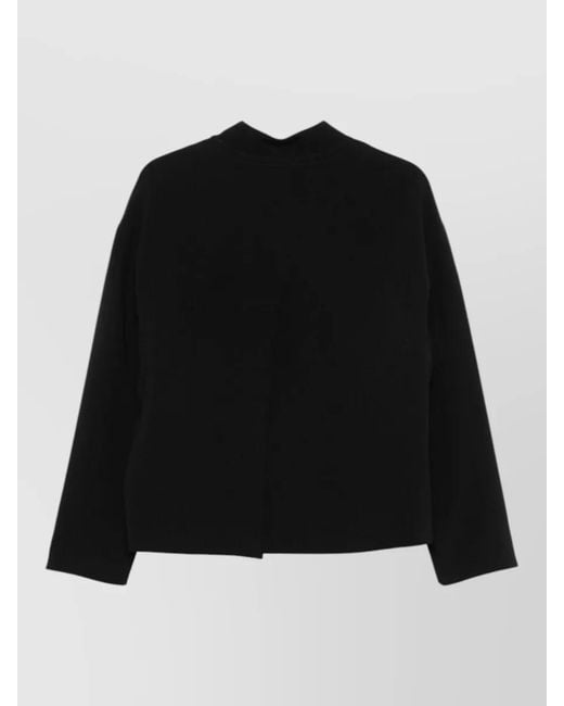 Alberto Biani Black Casual Blazer Long Sleeves Front Pockets
