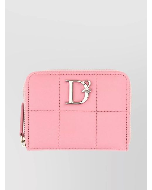 DSquared² Pink Leather Logo Wallet