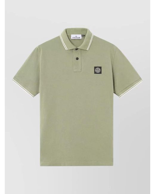 Stone Island Green Slim-Fit Polo Shirt for men