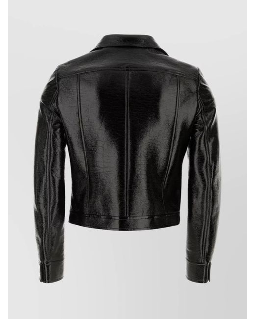 Courreges Black Faux Leather Jacket for men