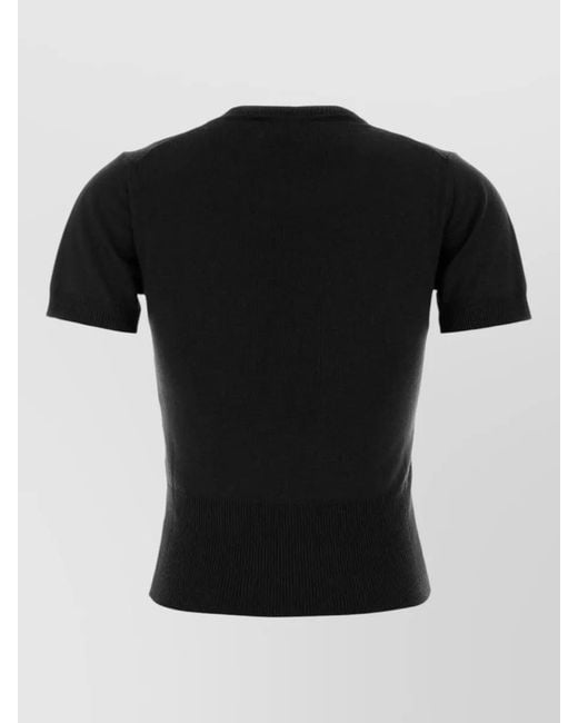Vivienne Westwood Black Bea Wool Sweater Round Neck Short Sleeves