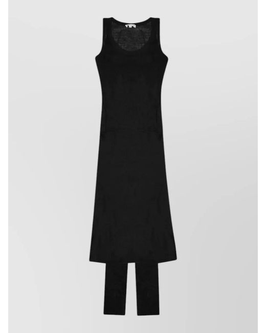 P.A.R.O.S.H. Black Lounge Dress Knee Length Scoop Neckline