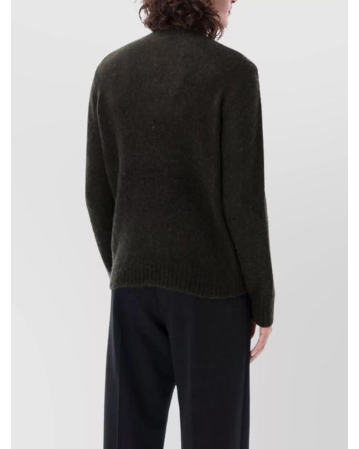 Aspesi Black Soft Texture Crewneck Knit Sweater for men