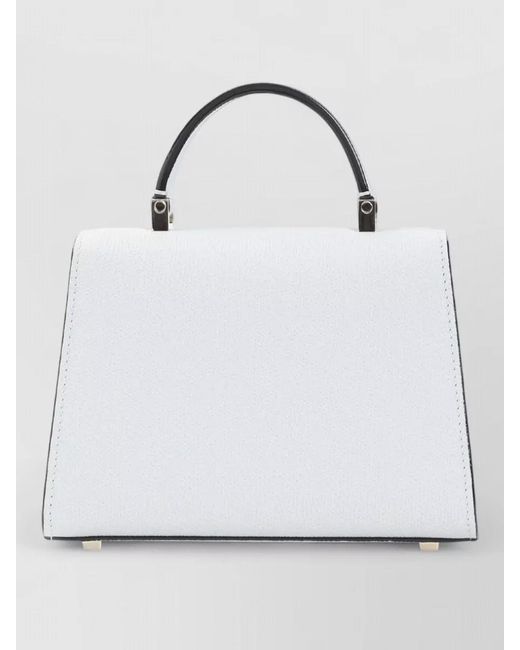 Valextra White Iside Micro Crossbody Bag Leather