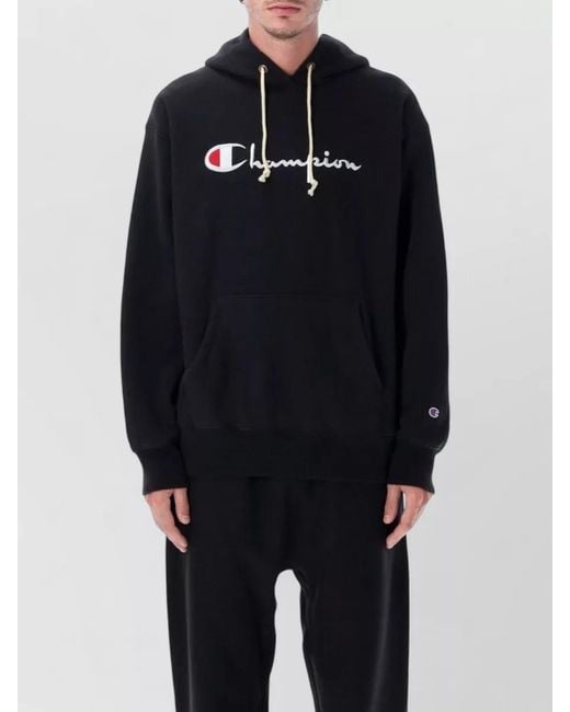 Champion Blue Champion Relaxed-Fit Hoodie With Logo Cotton Sweatshirt for men
