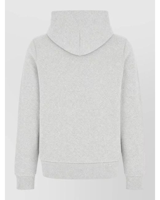 Moncler White Hooded Jacket Ribbed Cuffs Straight Hem for men