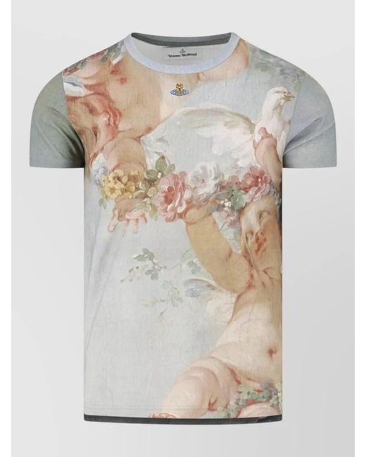 Vivienne Westwood Gray Crew Neck Short Sleeve Graphic Print Shirt for men