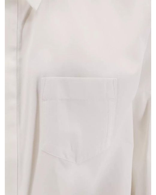 Sacai White Oversize Shirt Pleated Back Patch Pocket